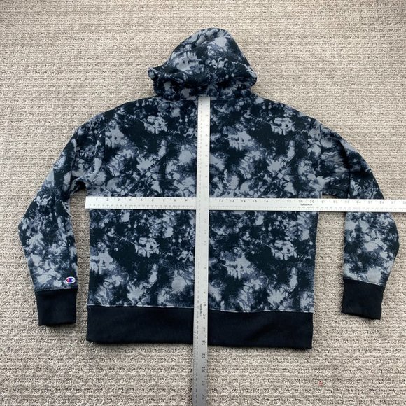 Champion Sweater Women Extra Small XS Black Gray Hoodie Spell Out Embroidered - Picture 10 of 12